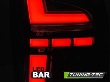 Voll LED Lightbar Rückleuchten für VW T6 15- Schwarz Smoke (Heckklappe /Halogen)